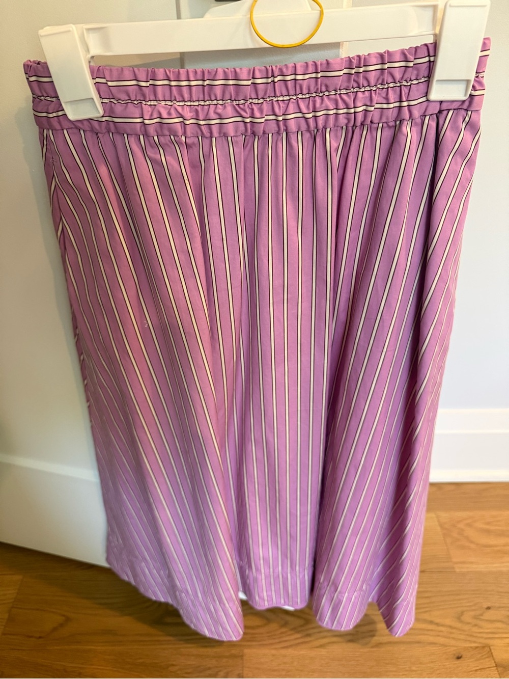 Madewell Lavender Pink Striped Elastic-Waist Skirt, XXS